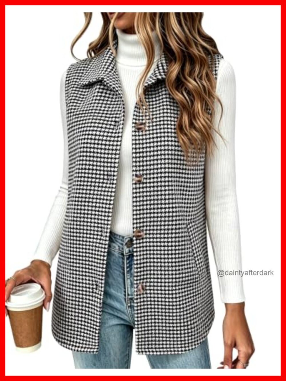 Plaid Flannel Vest Sleeveless Button Down Shirt Jacket